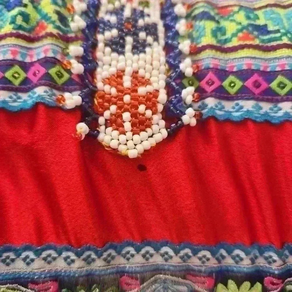 Tricia Fix/ Free People Multicolor Colorful Beaded Large Tote Bag - Picture 12 of 14